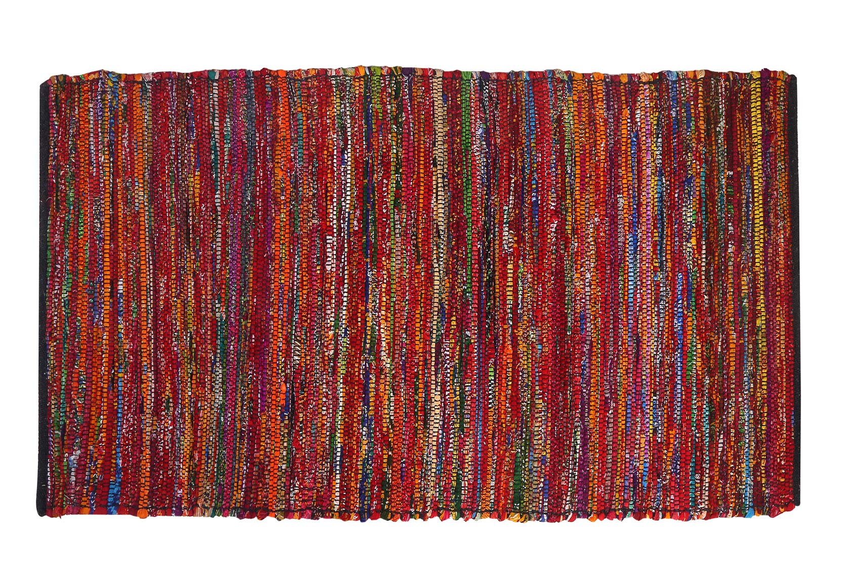 Cotton Multi Chindi Hand Woven Rugs 24x36 inch Multi ColorCotton